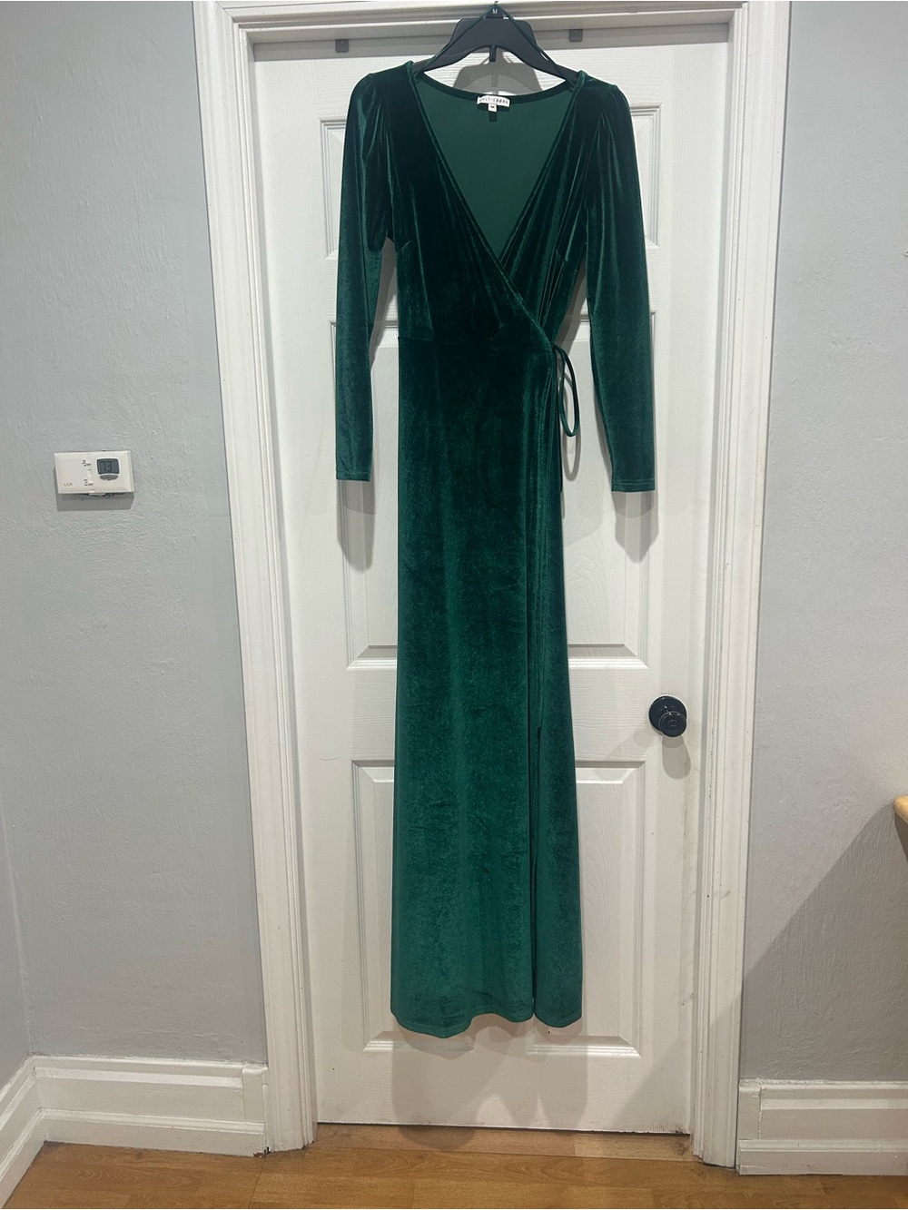 Baltic Born Deep Emerald Velvet Wrap Maxi Dress - Picture 2 of 5